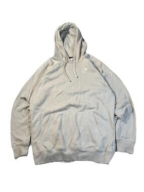 Gymshark Crest Hoodie Men’s Small Gray Sweatshirt Pullover Workout Gym Casual